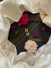 Premium Stone Pendant Anklets -White Red-G8972