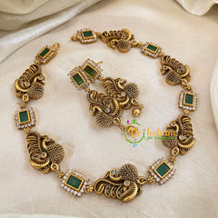 Premium Green AD Stone Short Neckpiece-G10665