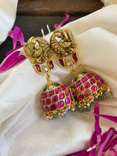 Precious Jadau Kundan Jhumkas -Peacock-J600