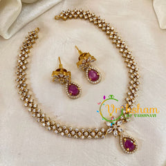 Premium Red AD Stone Short Neckpiece-G10652