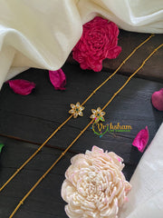 Premium Stone Pendant Anklets -White Green Sun Flower -G8976