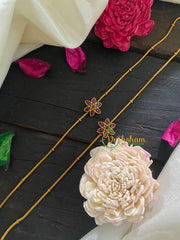 Premium Stone Pendant Anklets -Red Green Sunflower -G8977