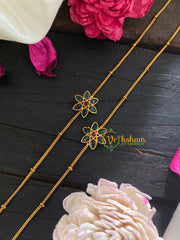 Premium Stone Pendant Anklets -Green Red Sunflower -G8978