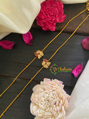 Premium Stone Pendant Anklets -White Red -Floral -G8979