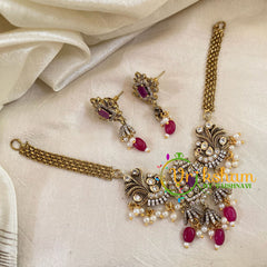 Premium Red AD Stone Choker Short Neckpiece-G10641-1