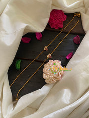 Premium Stone Pendant Anklets -White Red -Tri floral -G8980