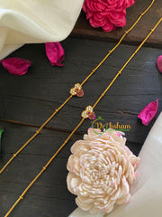 Premium Stone Pendant Anklets -White Red -Tri floral -G8980