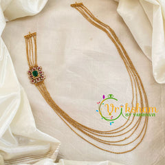 Green AD Stone Mogappu Layered Chain -G10680