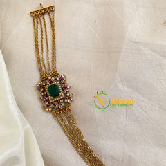 Green AD Stone Mogappu Layered Chain -G10680