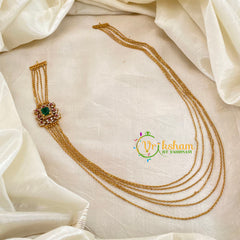 Green AD Stone Mogappu Layered Chain -G10680