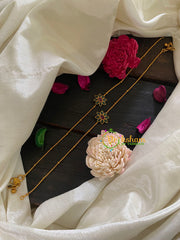 Premium Stone Pendant Anklets -Green Red- Petals-G8982