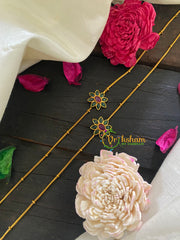 Premium Stone Pendant Anklets -Green Red- Petals-G8982