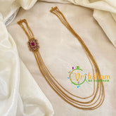 Red AD Stone Mogappu Layered Chain -G10679