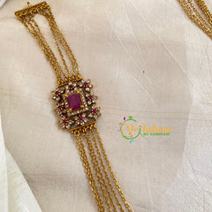 Red AD Stone Mogappu Layered Chain -G10679