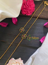 Premium Stone Pendant Anklets-Green Red Flower  -G8986