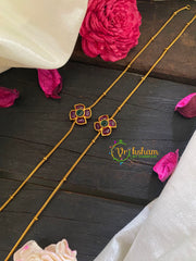 Premium Stone Pendant Anklets -Red Green Flower -G8987