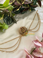 Lakshmi Jada Bun Billai with Maatil -Bridal Bun Jada Billai -Green Red -G9776