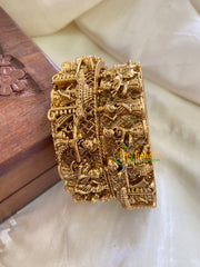 Antique Gold Bridal Openable Kada Bangles-Bride Procession Bangles-G7856
