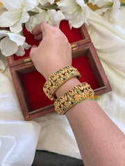 Antique Gold Bridal Bangles-Elephants-G7853