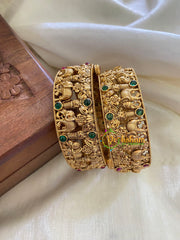 Antique Gold Bridal Bangles-Elephants-G7853