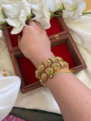 Antique Gold Bridal Lakshmi Bangles-Temple Bangles-G7859