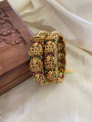 Antique Gold Bridal Lakshmi Bangles-Temple Bangles-G7859