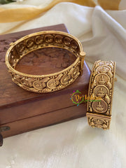 Antique Gold Bridal Bangles- Lakshmi Coin Bangles -G7855