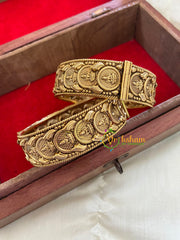 Antique Gold Bridal Bangles- Lakshmi Coin Bangles -G7855