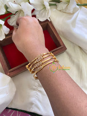 Premium AD Stone Bangles- 4 Bangles -White-G7861