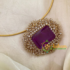 Purple AD Stone Pendant Hasli Choker -G10686