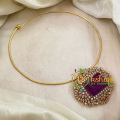 Purple AD Stone Pendant Hasli Choker -G10686