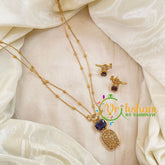 Premium Purple AD Stone Pendant Chain Neckpiece -Geometric -G10698