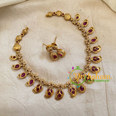 Premium Maanga AD Stone Choker Short Neckpiece-G10692