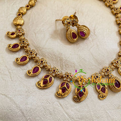 Premium Maanga AD Stone Choker Short Neckpiece-G10692