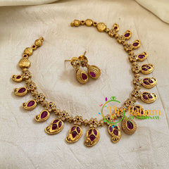 Premium Maanga AD Stone Choker Short Neckpiece-G10692
