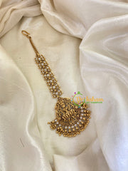 White AD Stone Lakshmi Maang Tikka -G8078