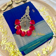 Blue Maheshwari Silk Cotton Saree -VS1921