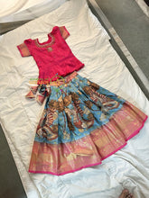 Pink with Light Blue Indian Traditional Girls Lehenga-VS1125