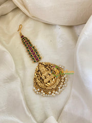 Premium AD Stone Lakshmi Maang Tikka -Pearl-G8100