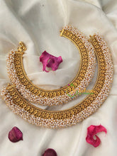 Gold Look Alike Bridal Anklets-Cluster Pearl-G4656