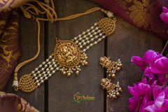 Lakshmi Gold look alike Pearl High Neck Choker - G586