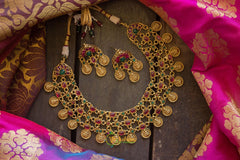 Layered Lakshmi Coin Kemp Neckpiece-G592
