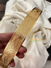 Gold Look Alike Plain Hipbelt-Embossed Peacock-G4669