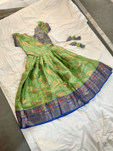 Parrot Green Indian Traditional Dress for Girls- Girls Gown -VS1235