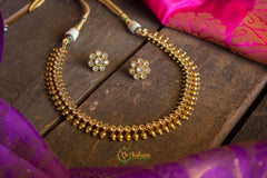 Gold look alike simple choker - White-G566