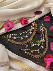 Red AD Stone 3 Layered maatil-Ear Chain-G4647