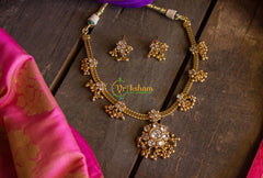 Traditional Golden Beads Adigai - White Stones-G576