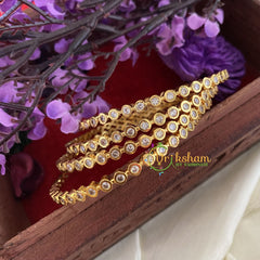 Premium AD Stone Bangles -White-G6804