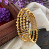 Premium AD Stone Bangles -White-G6804