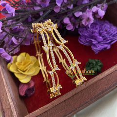 Premium AD Stone Bangles -White -G6816